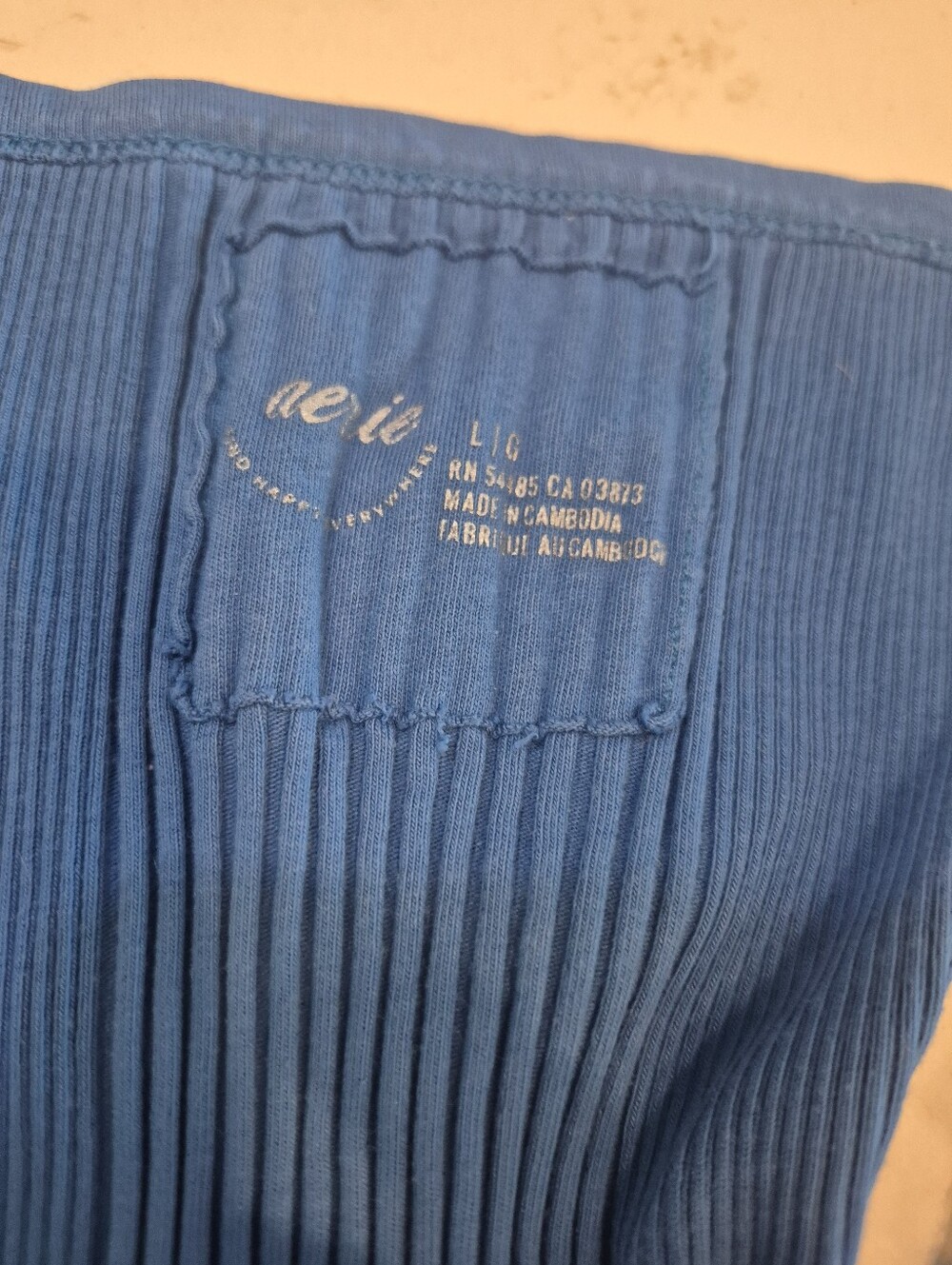 aerie Ribbed Racerback Tank Top - Blue - Picture 3 of 4